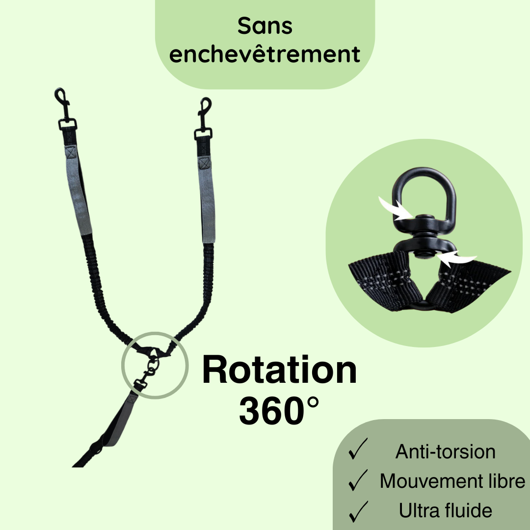 Laisse Double Mains Libres